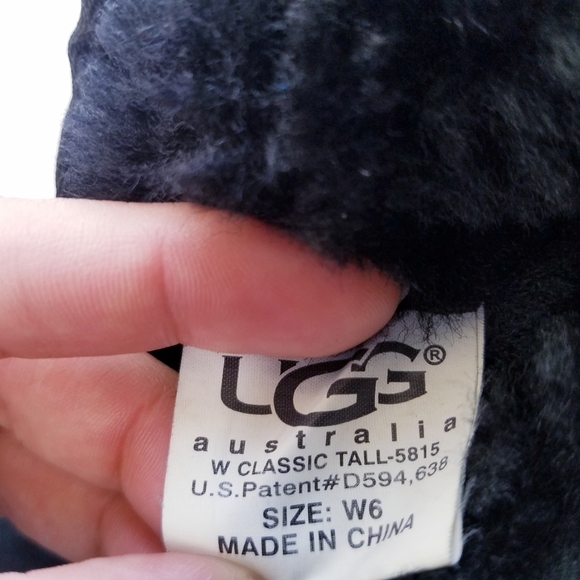 🌸 UGG | Classic Tall II Suede Sherpa lined Boots, size 6, Black - Picture 9 of 12